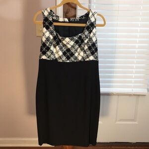 Women’s No Brand Formal Sleeveless Black And White Knee Length Dress Size XL